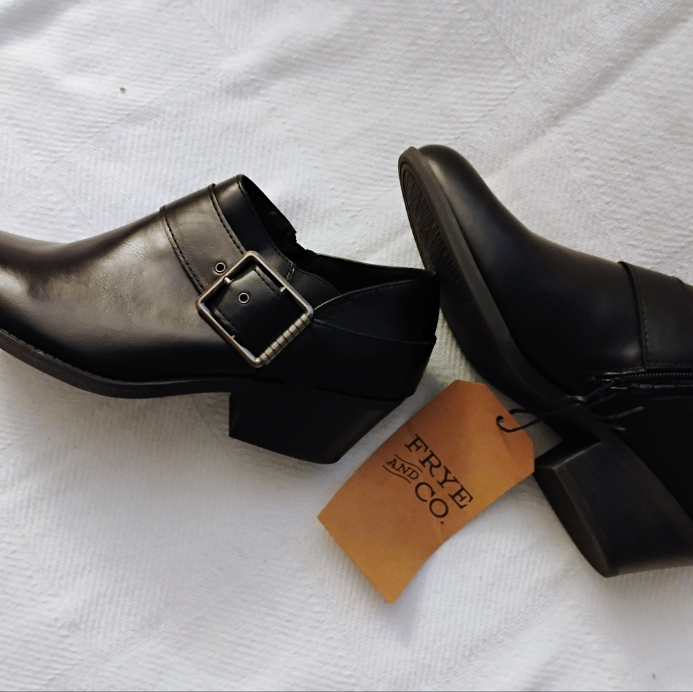 Frye Black Berlyn Buckle Shoes